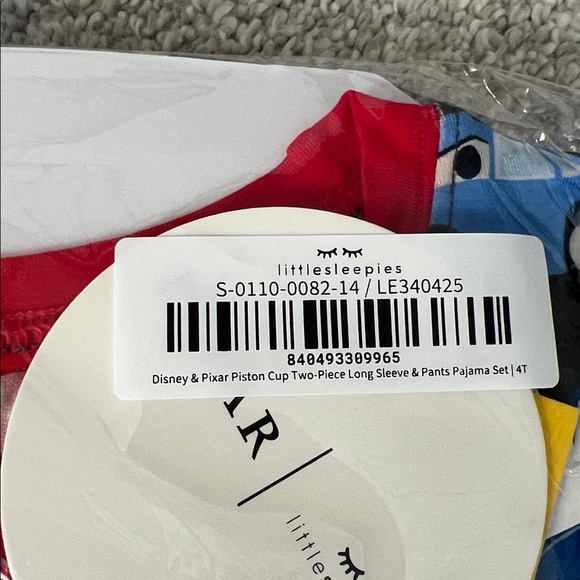 Little sleepies Piston Cup Two-Piece Pajama Set size 4t - Picture 5 of 6